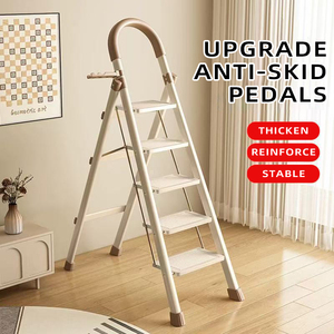 <span class=keywords><strong>Escalera</strong></span> <span class=keywords><strong>Plegable</strong></span> de Acero EN131 con Peldaños Anchos de 3, 4, <span class=keywords><strong>5</strong></span> y 6 Peldaños para Personas Mayores y Uso Doméstico Seguro - Product Image 6