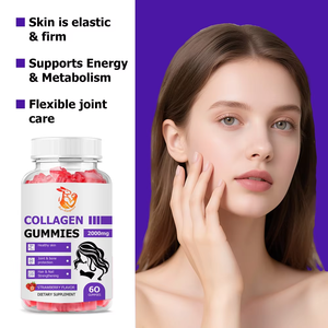 OEM ODM Adult Strawberry Cream Flavor Hydrolyzed Collagen Gummies Biotin Zinc Vitamin D3 Complex for Hair and Nails - Product Image 5