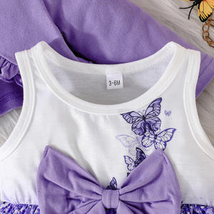 Kinderkleidung Mädchen Langarm-Rüschen-Cardigan + Ärmelloses Blumenprint-Oberteil <span class=keywords><strong>2</strong></span>-teiliges Modisches Outfit-Set <span class=keywords><strong>3</strong></span> Monate - <span class=keywords><strong>3</strong></span> Jahre - Product Image 6