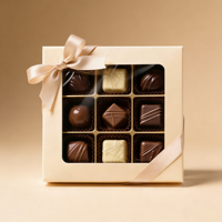Petite boîte cadeau rigide écologique pour chocolats, 16 unités, pour bonbons, pralines de luxe, gourmandes, personnalisables