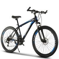 Vélo de montagne tout-terrain en aluminium robuste de 26 pouces avec fourche en acier et freins à disque 21 vitesses pour le VTT et les trajets quotidiens – Offre Spéciale