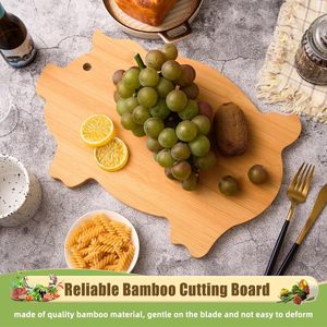 Tabla de cortar de madera con forma de jabalí, de doble cara, para servir frutas y queso - Product Image 4