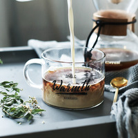 Tasse à café en verre créative avec lettres, tasse à lait, jus, eau, tasses à café nordiques, tasses à café plaquées or, tasses à yaourt pour le petit-déjeuner, tasses en cristal pour les amoureux, cadeaux