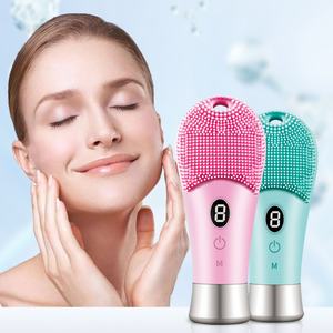 Nouvelle brosse nettoyante sonique pour le visage en silicone miniature, brosse nettoyante pour la peau du visage en silicone avec chaleur, utilisation à domicile - Product Image 5