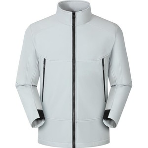 Men's Orange Four-Way Stretch Softshell Jacket With <b>Stand</b> Collar Technical Outdoor Apparel - Product Image 4