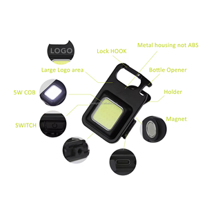 Vente en gros Portable 800Lumens Cob Porte-clés Lumière Rechargeable Mini lampe de poche avec 3 Modes d'éclairage pour le Camping Chargement USB - Product Image 2