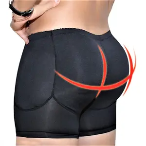 Cuecas boxer acolchoadas, 4 almofadas modeladoras para homens, levantador de bumbum