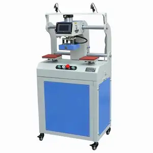 Manufacturer Clothing Labels Dual Heated Plates Press 20*30cm Pneumatic Double Station T Shirt Printing Heat Pressing Machine