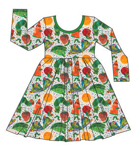 Vestido Infantil de Manga Larga de Bambú con Estampado de Dibujos Animados, Vestido Tipo Jersey para Niña, Ropa de Trabajo Infantil - Product Image 2