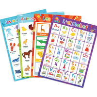 Affiche éducative personnalisable 300g en papier couché double face avec film, sur le thème des animaux, de l'alphabet, des fruits et des mots, pour l'apprentissage précoce