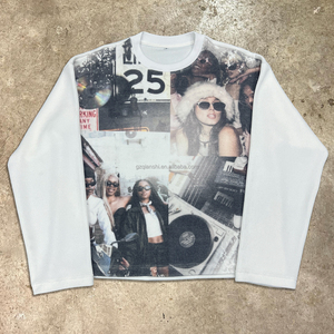 Maglietta <span class=keywords><strong>Termica</strong></span> a Maniche Lunghe Personalizzata per Uomo, T-shirt Streetwear con Stampa Grafica - Product Image 5