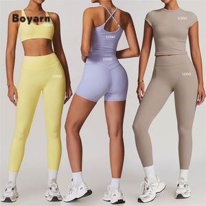 Boyarn Offre Spéciale 5 Pièces Soutien-Gorge Shorts Legging Gilet Gym Ensemble Fitness Gym Sport Wear Plus La Taille Haute Yoga Ensemble Femmes Sport Ensemble - Product Image 1