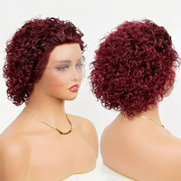 Perruque Courte Brésilienne 13X4 Cheveux Humains Remy Naturels Coupe Pixie Lace Frontale 6 Pouces pour Femmes