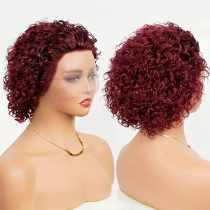 Colore naturale brasiliano 13x4 <span class=keywords><strong>capelli</strong></span> umani Pixie taglio frontale pizzo corto <span class=keywords><strong>capelli</strong></span> Remy <span class=keywords><strong>6</strong></span> pollici parrucche corte per le donne - Product Image 4