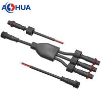 Câble Répartiteur d'Alimentation pour Éclairage Solaire LED au Sol, Connecteur en Y Étanche IP65 M14 (1 vers 3 Branches) pour Câblage DIY