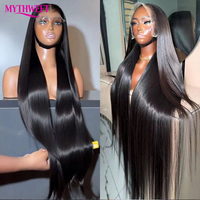 Wig rambut manusia 30 inci 13x4 Bone Straight Lace Front, rambut asli Vietnam dengan kutikula sejajar, wig HD Lace Frontal untuk wanita kulit hitam