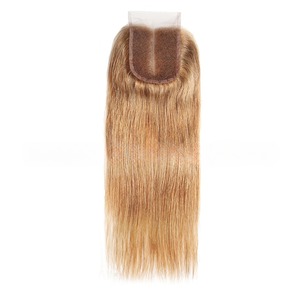 8-20 "langes glattes Haar 4x4 Spitzen haar block blondes glattes Haar - Product Image 5