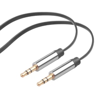 Câble coaxial plat en or, câble audio auxiliaire 3,5 mm en PVC, multicolores, haute qualité, en stock pour stéréo, voiture, écouteurs