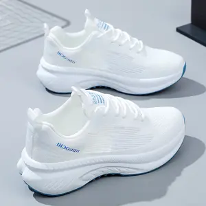 2024 Summer New White Comfortable Breathable Single Layer Mesh Joker Leisure Sports Mesh Shoes Women's Shoes