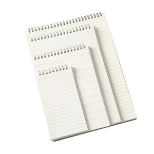 Carnet à spirales personnalisé en PVC, <span class=keywords><strong>pages</strong></span> résistantes à l'encre, quadrillage, papier beige Daolin, couverture blanche - Product Image 1