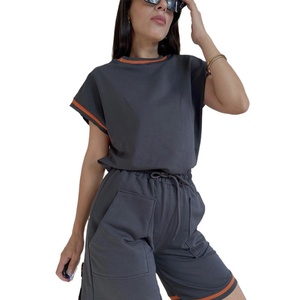 Conjunto Deportivo Casual de Verano para Mujer JAC22 W3367, Nuevo Diseño Color Block, Top Deportivo de Dos Piezas con Cuello Pullover - Product Image 3