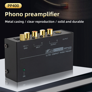 Préamplificateur de platine compact COKYIS PP400 DC 12V à faible bruit, 4 canaux, avec RCA et prise TRS 1/4 pouce, mini portable, noir - Product Image 2