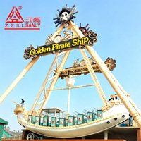 Équipement de parc d'attractions en plein air, manège bateau pirate 24 places avec certificat CE