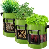 Sacs de culture de pommes de terre Florelf respirants et durables à 360 degrés, 3 paquets de 10 sacs de 10 gallons avec poignées pour légumes et patates douces - Extérieur et intérieur