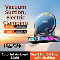 Chargeur de voiture sans fil 15W |   Système de serrage automatique à capteur électrique |   Lumière ambiante RVB 7 couleurs |   CK19 360 °   Support de tableau de bord rotatif
