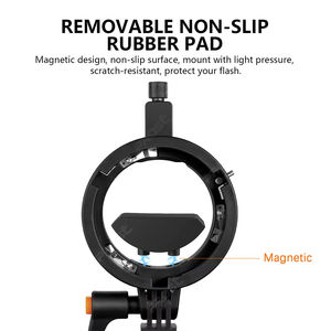 Support Pro <span class=keywords><strong>Godox</strong></span> Type S pour Flash Speedlite <span class=keywords><strong>Yongnuo</strong></span>/Nissin/Metz, Monture Bowens, en Alliage d'Aluminium, Moule Privé, pour Diffusion en Direct - Product Image 6