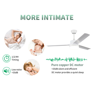 High CFM Quiet LED Ceiling Fan, Contemporary DC Motor Fan with Remote Control for Indoor <b>Space</b> - Product Image 4