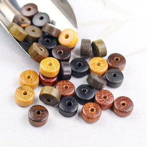 Cuentas espaciadoras de sándalo verde de 4x7mm, cuentas sueltas redondas de palisandro y ébano para niños, juguetes para hacer joyas DIY - Product Image 2