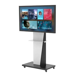 Floor standing height adjustable lcd advertising player 55 inch combined digital signage