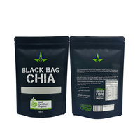 Bas quantité minimale de commande 500g noir mat feuille anti-odeur de qualité alimentaire debout pochette thé café fermeture éclair Sachet pochette à fermeture éclair