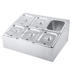 Bac Gastro Inox 1/6 GN avec Support 4 Grilles, Équipement de Buffet Ligne Unique pour Hôtels et Restaurants - Product Image 6