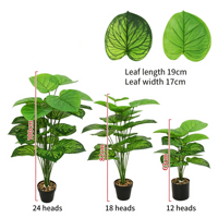 Plante artificielle en pot à feuillage varié, fausse plante Monstera Caladium pour la décoration de table intérieure de la maison ou du bureau