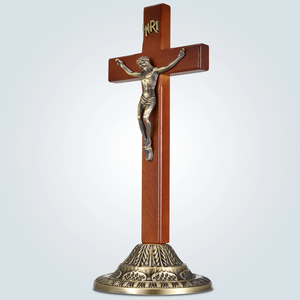 Bán buôn 2025 Tôn Giáo Jesus crucifix kim loại bảng chữ thập đứng cơ sở trang trí nội thất gỗ thủ công mỹ nghệ hộp gỗ tường dấu hiệu sơn - Product Image 1