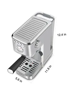 CHULUX 20-Bar-Espressomaschine mit Milch schaumstoff Dampf-Stift, halbautomatisches Edelstahl-Espressomaschine