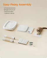 Arbre à chat Starmoon, tour pour chat, condo en peluche pour grands chats jusqu'à 7,2 kg, griffoir, blanc