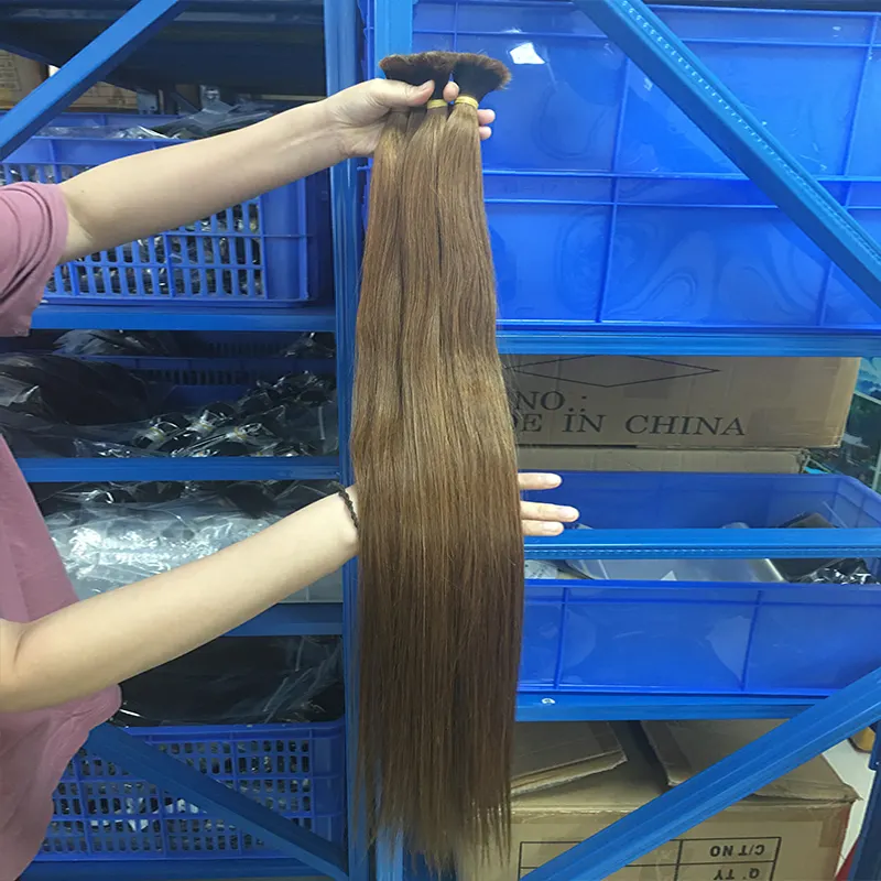 美しいボーンストレートヘアブラウンベトナム高品質ボーンストレート長持ち生毛、エクステンション、生毛ベンダー