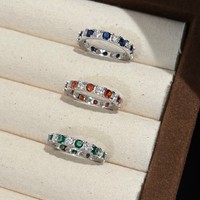 Bague en diamant de laboratoire, diamant de qualité supérieure, anneaux géométriques pour couple, anneaux unisexes populaires, argent sterling S925