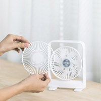 Ventilateur de bureau magnétique ultra mince-Rechargeable à 4 vitesses avec angle réglable de 90 °, ventilateur de bureau mural et peu encombrant