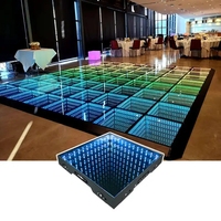 LC Party Flower Kabelloser 3D Beleuchteter Glasspiegel Magnetischer Funkelnder Tanzboden Infinity LED 3D LED Tanzflächen-Beleuchtung