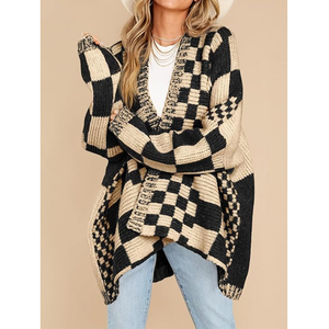 <span class=keywords><strong>Cardigan</strong></span> <span class=keywords><strong>Invernale</strong></span> alla Moda con Ricamo Personalizzato, Maglione da <span class=keywords><strong>Donna</strong></span> a Maniche Lunghe con Scollo a V, Giacca Larga - Product Image 4