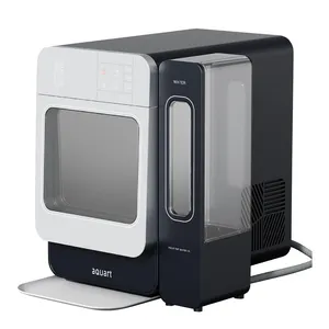 Nugget Ice Cube Countertop Self-Cleaning Chewable Ice Cube Nugget Ice Maker with Side Tank Home Kitchen Office Bar