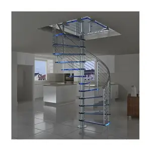 Pré-fabricadas Novo Design Exterior Escada Em Espiral de Aço Inoxidável/Escadas de Metal Ao Ar Livre