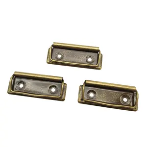 Guangdong factory supplier 70mm antique brass bronze old low profile clipboard flat metal clipboard clip age clip