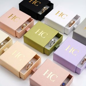 Boîte à bijoux haut de gamme personnalisée, boîte cadeau rigide avec tiroir, insert en mousse EVA, lamination anti-rayures, logo personnalisé, OEM accepté - Product Image 2