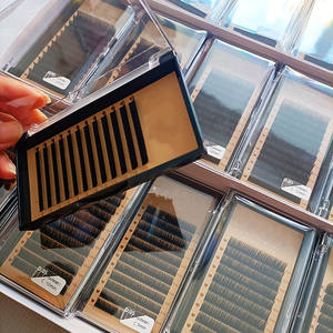 Extension de <span class=keywords><strong>cils</strong></span> en cachemire Logo personnalisé Plateaux à <span class=keywords><strong>cils</strong></span> en velours Cachemire noir mat Fournitures d'extension de <span class=keywords><strong>cils</strong></span> individuels - Product Image 2