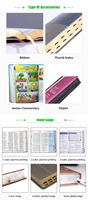 Servicio de Impresión de Biblias Personalizadas de Colección, Impresión de Libros de Tapa Dura de Cuero de Lujo con Cruz Metálica y Bordes Dorados